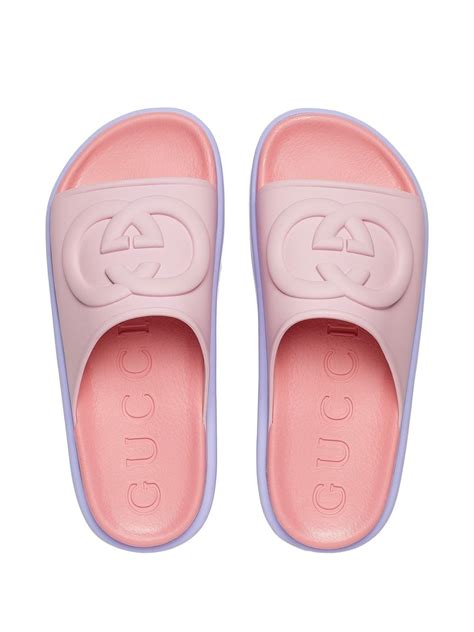 gucci embossed slides|Gucci slides girl.